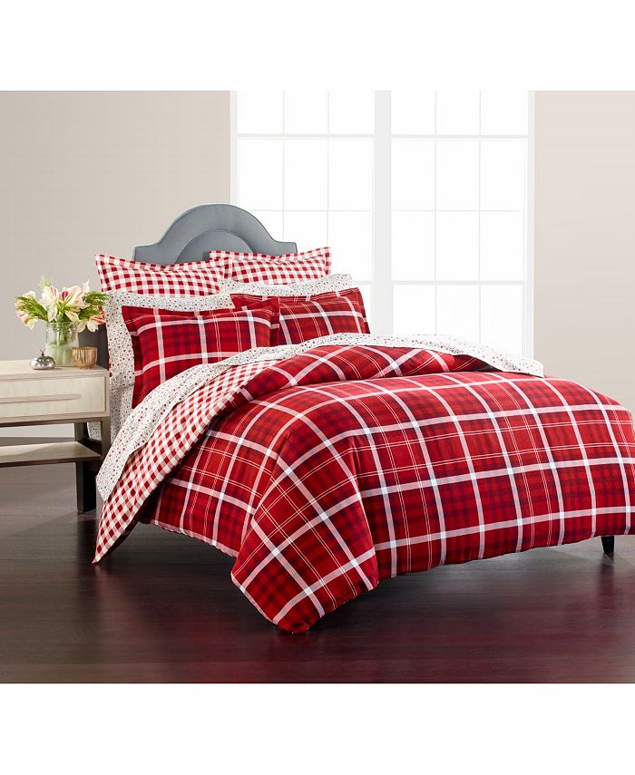 Martha Stewart Collection Wyoming Plaid Flannel King Duvet Cover