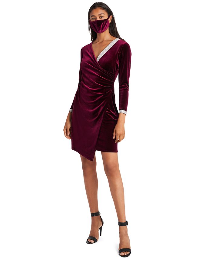 Velvet surplice shop dress