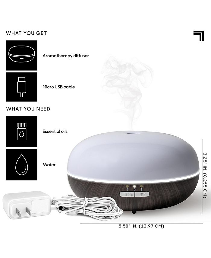 Sharper Image Diffuser Ultrasonic Aromatherapy Dome LED 100mL Macy