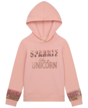 image of Girls Brushed Fleece Hoodie with Sparkle