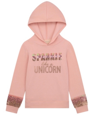 image of Girls Brushed Fleece Hoodie with Sparkle