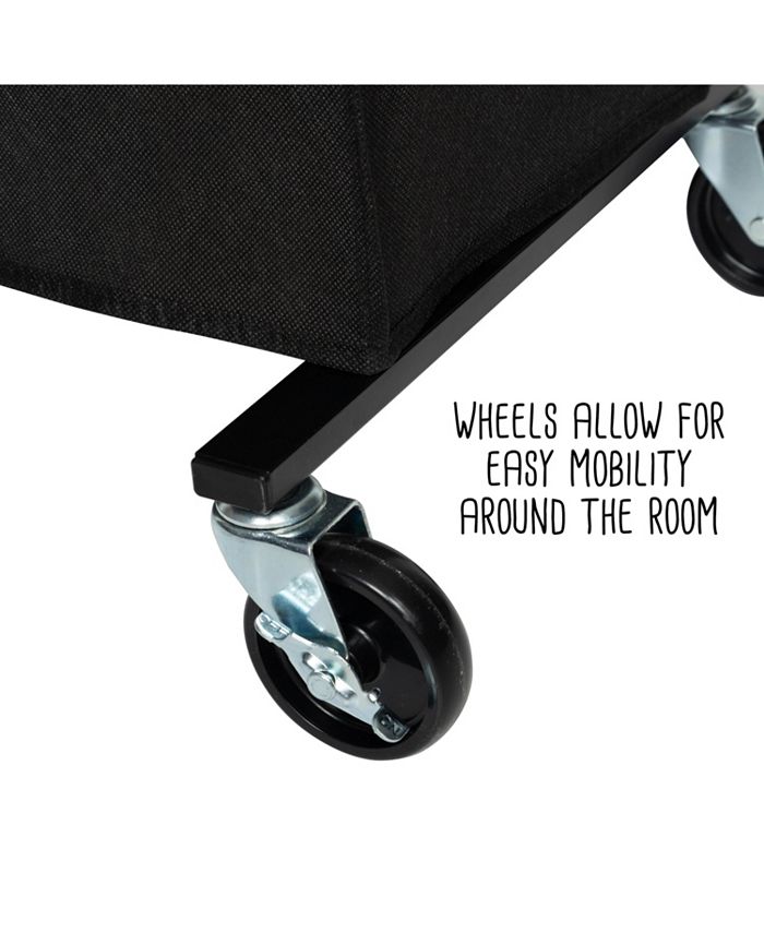 Honey Can Do Rolling Shoe Rack and Shoe Rack Cover Up to 50 Pairs of