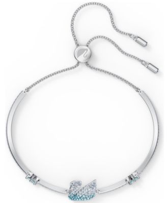 【SWAROVSKI】5680851 Swan Swan Gray Pearl Medium Bracelet Swan bracelet, Crystal pearl, Swan, Gray, Rhodium plated