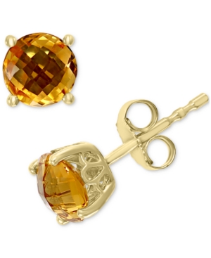 image of Effy Citrine Stud Earrings (1-3/4 ct. t.w.) in 14k Gold