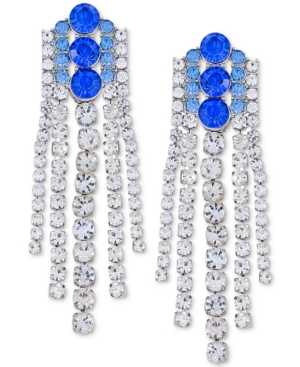 image of Guess Crystal Stone Chain Linear Earrings