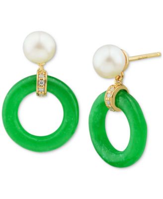 jade and pearl earrings