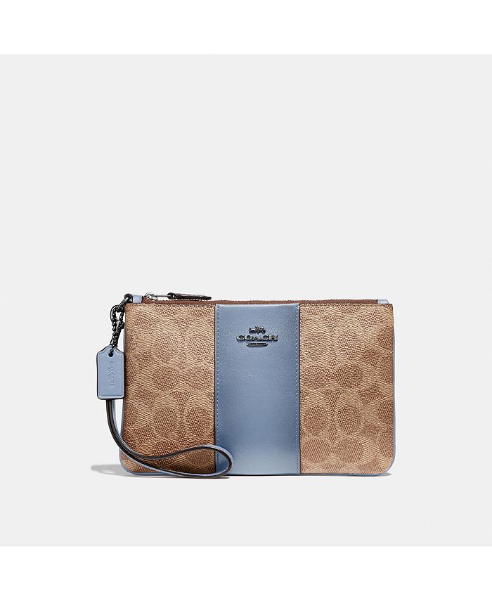 Small wristlet in best sale colorblock signature canvas