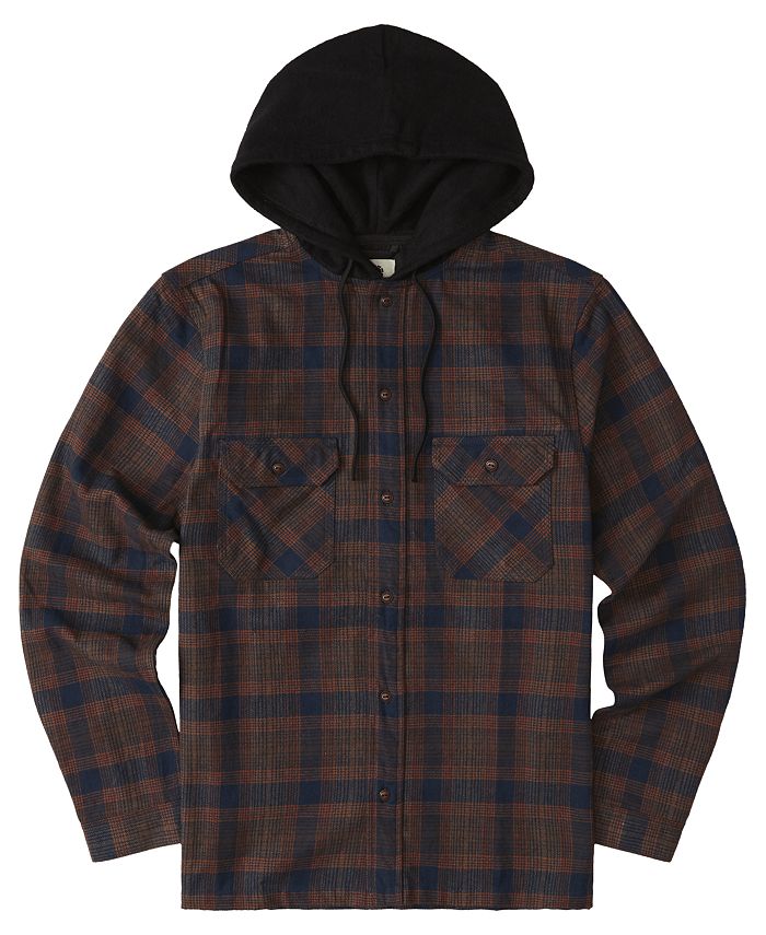 Element Men's Wentworth Shadow Plaid Hooded Flannel Shirt - Macy's