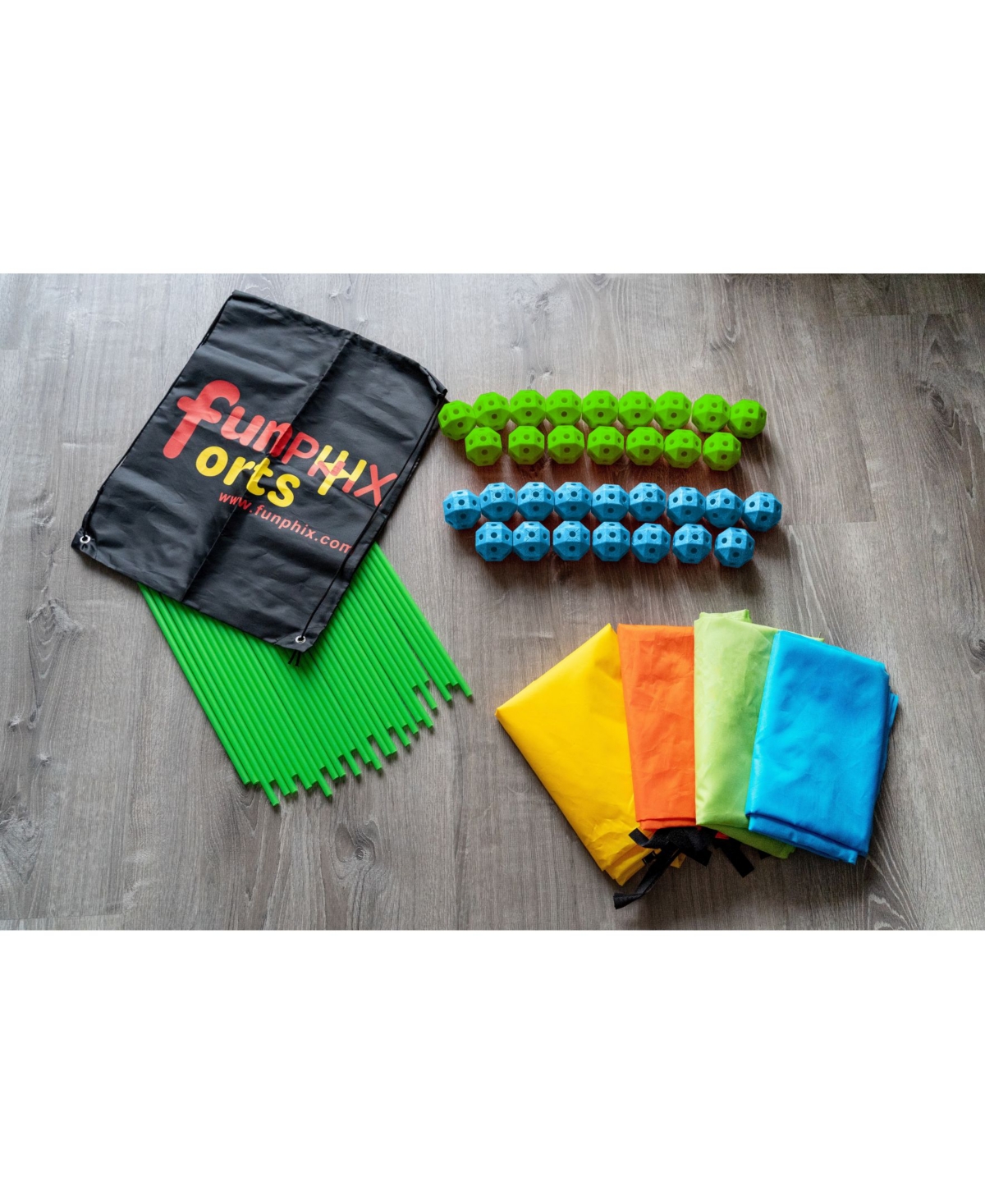 Funphix Supersized Glow in The Dark Fort Building Set, 154 Pieces