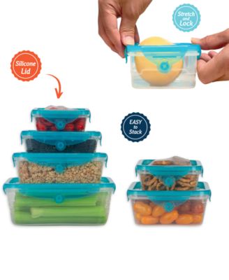 Stretch & Fresh 12-Pc. Food Storage Container Set with Silicone Lids