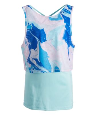ID Ideology - Big Girls Graphic Mesh Twofer Tank Top