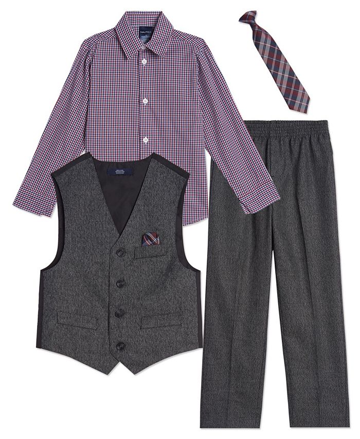 Nautica Little Boys Holiday Twist 4 Piece Vest Set Macy's