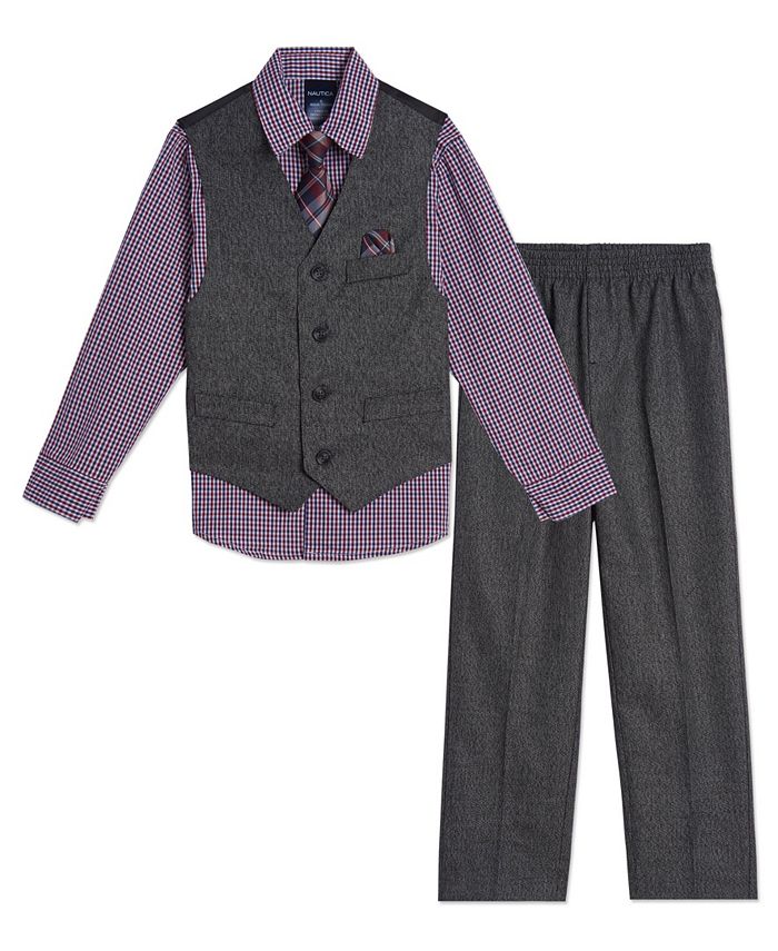 Nautica Little Boys Holiday Twist 4 Piece Vest Set Macy's