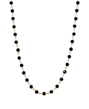 image of 2028 Women-s 14K Gold Dipped Black Bead Necklace