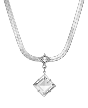image of 2028 Women-s Silver Tone Crystal Swarovski Stone Necklace