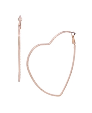 image of Textured Heart Hoop Earrings