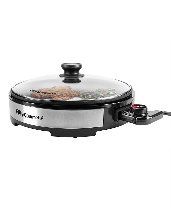 Elite Gourmet 12" Smokeless Indoor Electric BBQ Nonstick Grill with