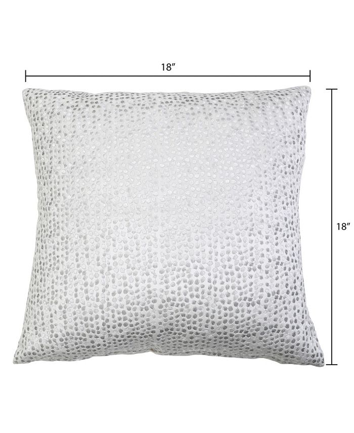 THRO Oyshee Metallic Embroidered Cut Velvet Pillow, 18" x 18" Macy's