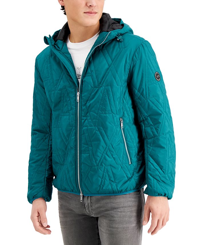 Armani exchange hooded on sale quilted jacket