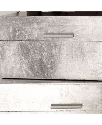 by Cosmopolitan Set of 2 Silver Wood Glam Box, 11", 13"