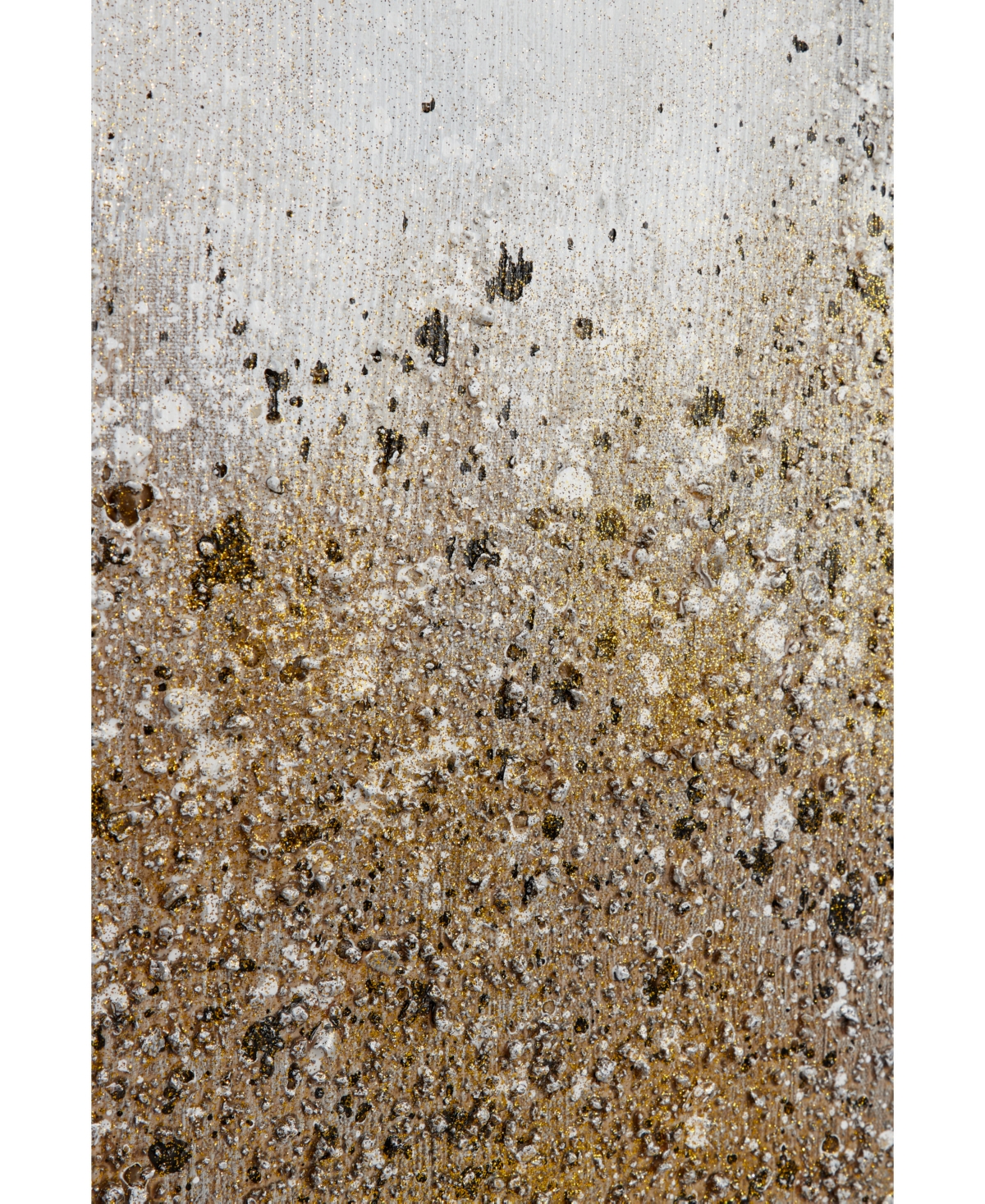 Multimedia and Abstract Art Paintings with Glitter, Set of 2 - Gold-tone