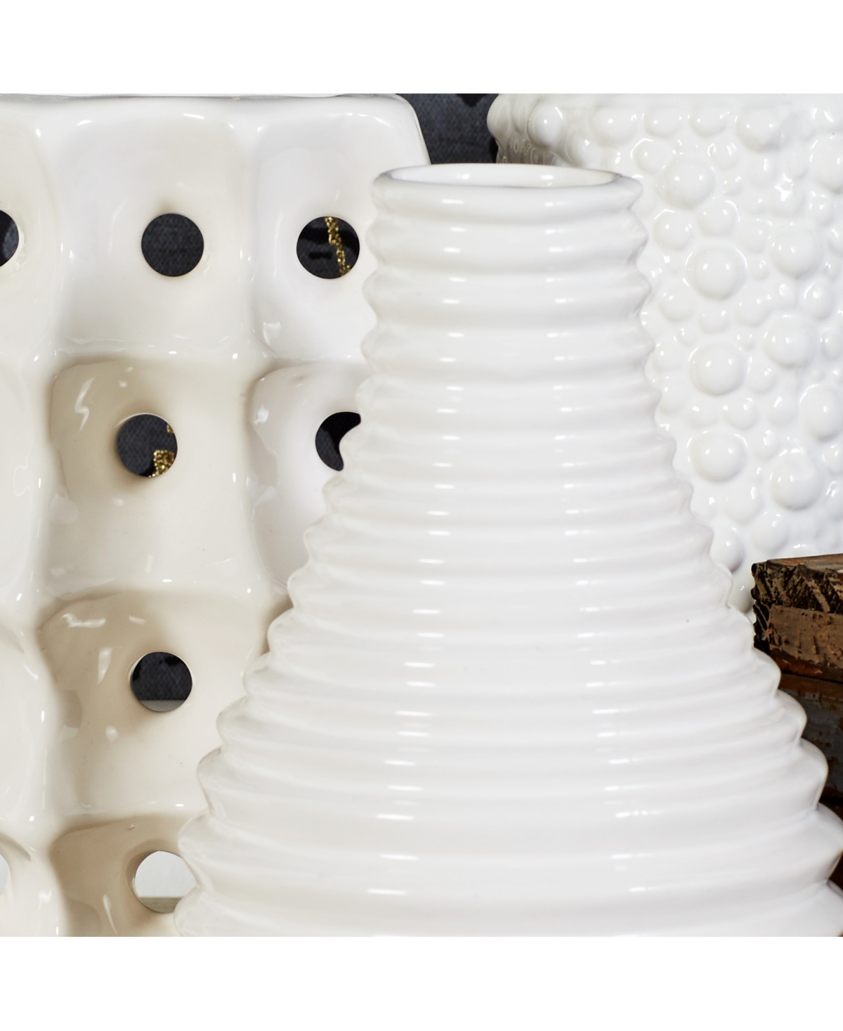 CosmoLiving by Cosmopolitan Set of 3Stoneware Modern Vase, 5
