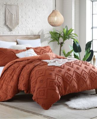 Shop Swift Home Astonishing Rukai Clip Jacquard Gauze 5 Piece Comforter Set Collection In Rust
