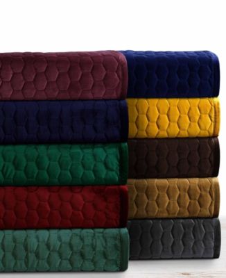 Lugano Honeycomb Velvet Oversized Solid 2 Piece Quilt Set, Twin