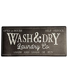 Farmhouse Living Rustic Laundry Co. Wash and Dry Country Anti Fatigue Comfort Mat, 18"x48"