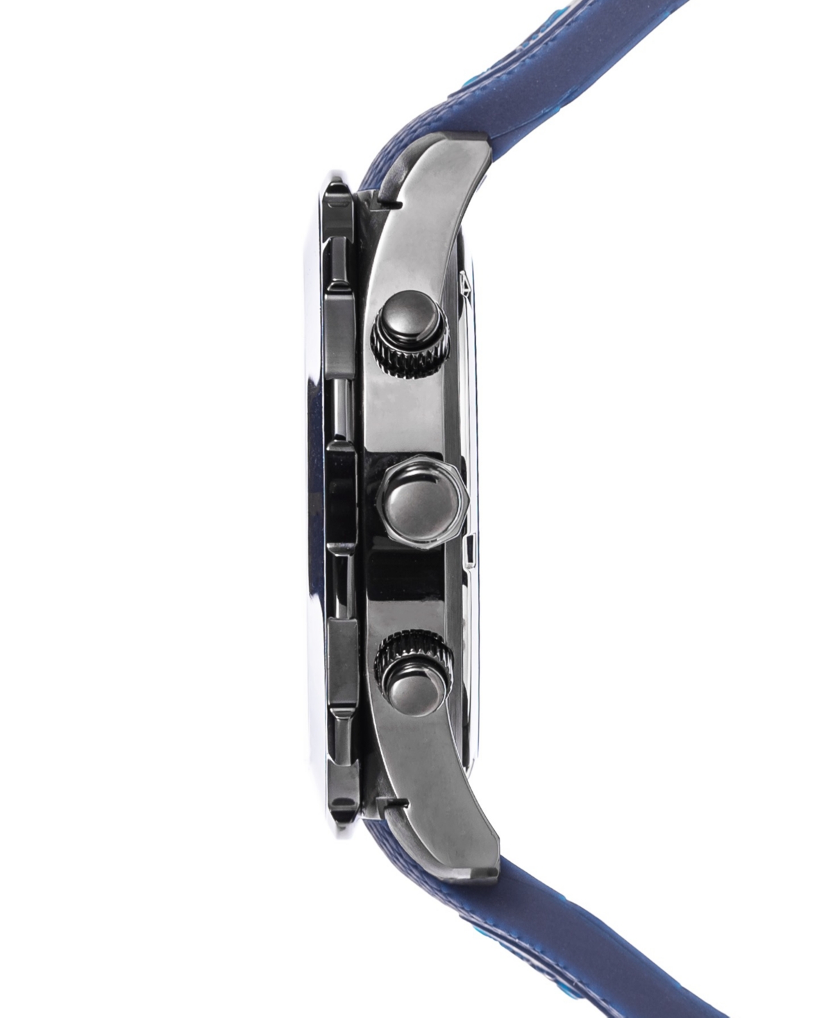 Shop Strumento Marino Men's Dual Time Zone Skipper Blue Silicone Strap Watch 44mm, Created For Macy's In Gun Metal  Blue
