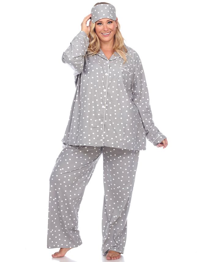 White Mark Women's Plus Size Pajama Set, 3 Piece & Reviews - All ...