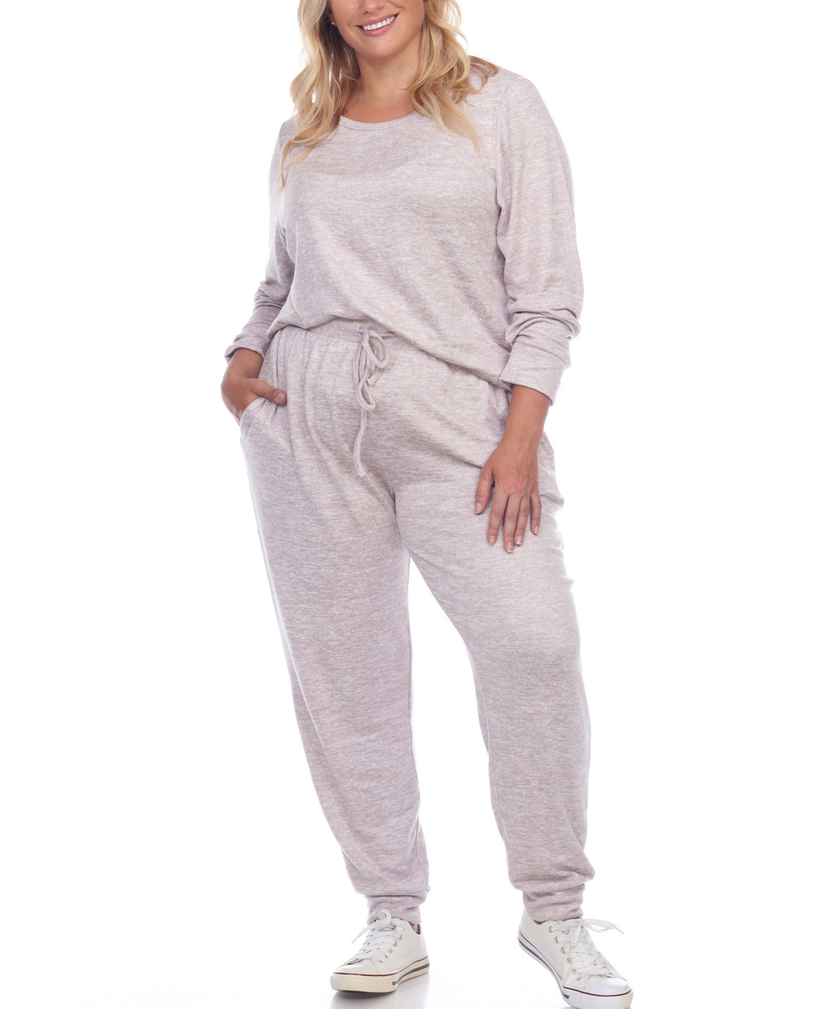 Plus Size Lounge Set, 2-Piece - Light Blue