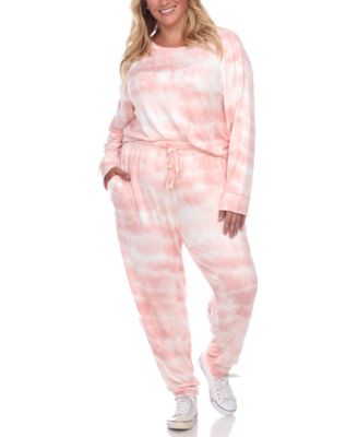 White Mark Plus Size Lounge Set, 2-Piece - Pink