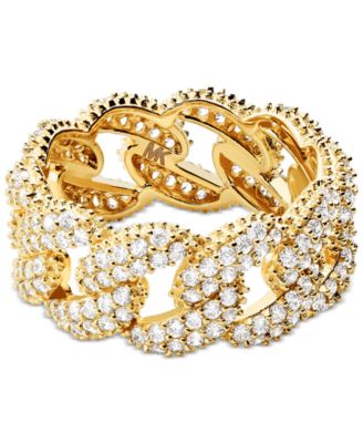 Sterling Silver Cubic Zirconia Link Statement Ring