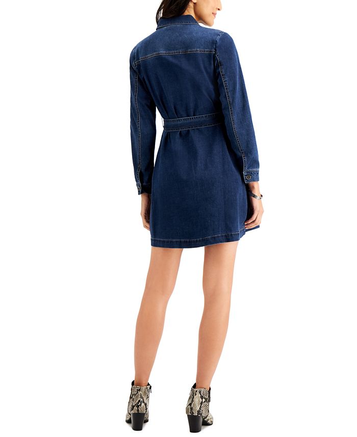 Style & Co Women's Belted Denim Dress, Created for Macy's - Macy's