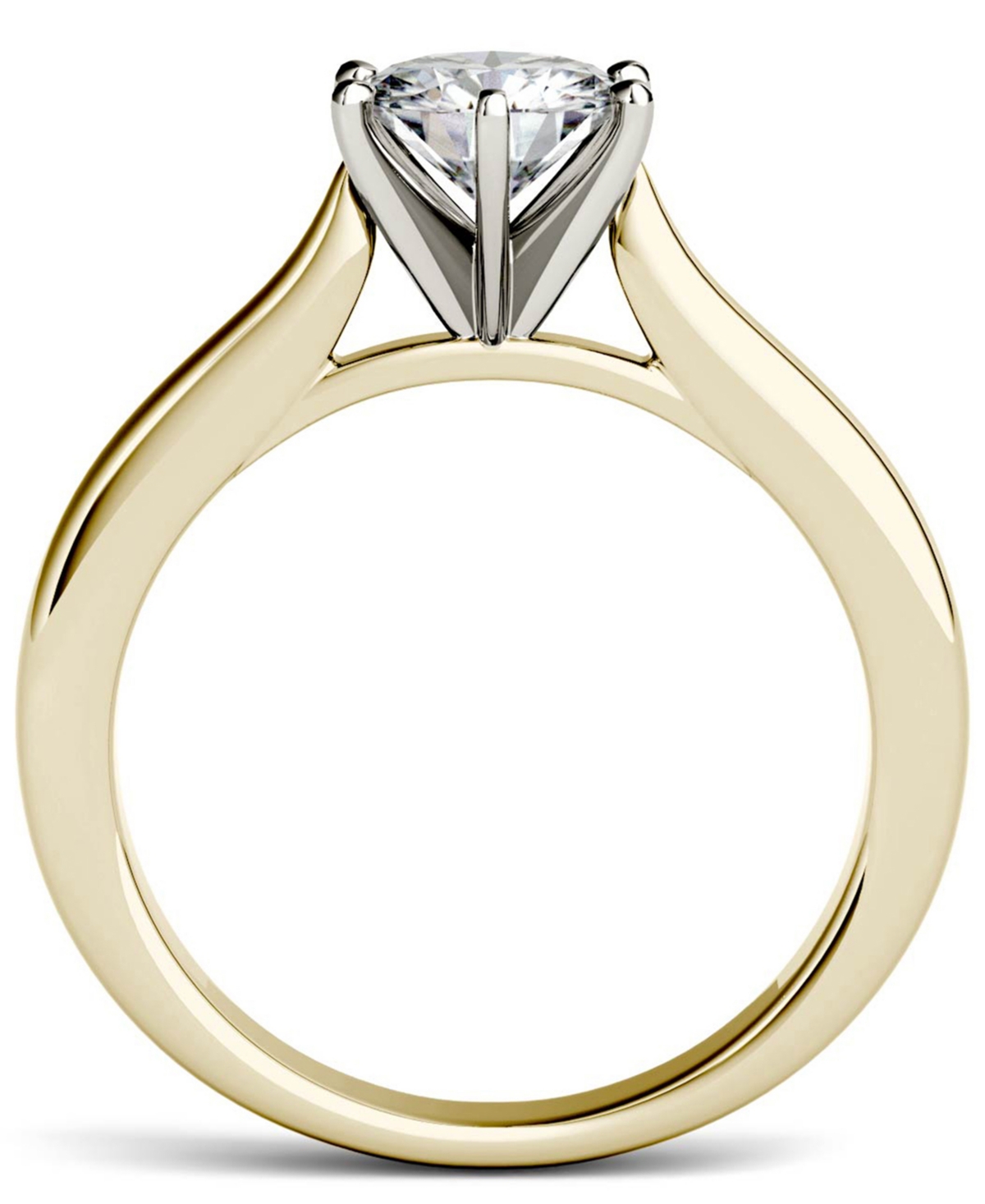 Moissanite Solitaire Engagement Ring 1 ct. t.w. Diamond Equivalent in 14k White Gold or 14k Yellow Gold