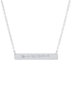 image of Giani Bernini Be Brave Bar Pendant Necklace in Sterling Silver, 16