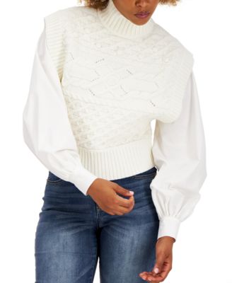 INC International Concepts - Mock Neck Cable-Knit Vest