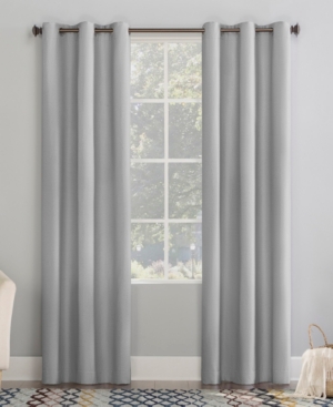 No. 918 Lindstrom Textured Draft Shield Grommet Curtain Panel, 40" X 96" In Gray