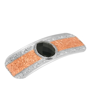 image of Women-s Silver-Tone and Copper-Tone Faceted Hair Barrette