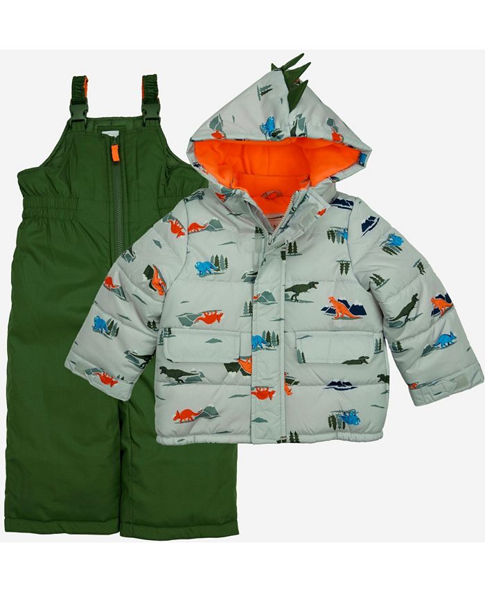 Carter s Little Boys 2 Piece Snowsuit with Dino Print Jacket Macy s