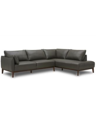 Jollene Leather 2-Pc. Sectional with Chaise, Created for Macy's