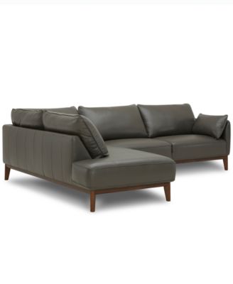 Jollene Leather 2-Pc. Sectional with Chaise, Created for Macy's