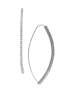 image of Cubic Zirconia Pave Wire Earring in Fine Silver Plate