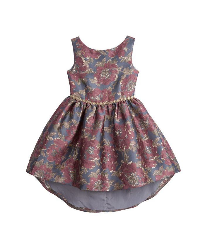Belle by Badgley Mischka Big Girls Sleeveless Floral Jacquard