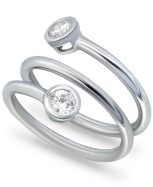 image of Giani Bernini Cubic Zirconia Bezel Wrap Ring in Sterling Silver, Created for Macy-s