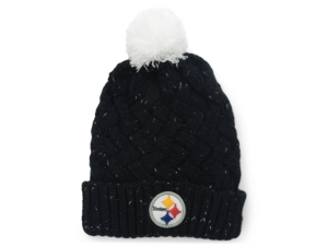 47 Brand Pittsburgh Steelers Women's Fiona Pom Knit Hat In Black