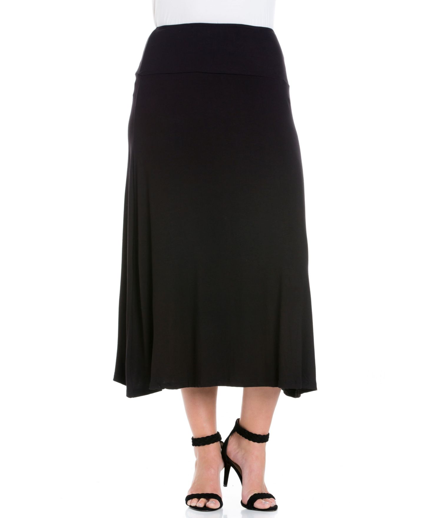 Женская юбка 24seven Comfort Apparel Plus Size Maxi, цвет: Чёрный — фото 1