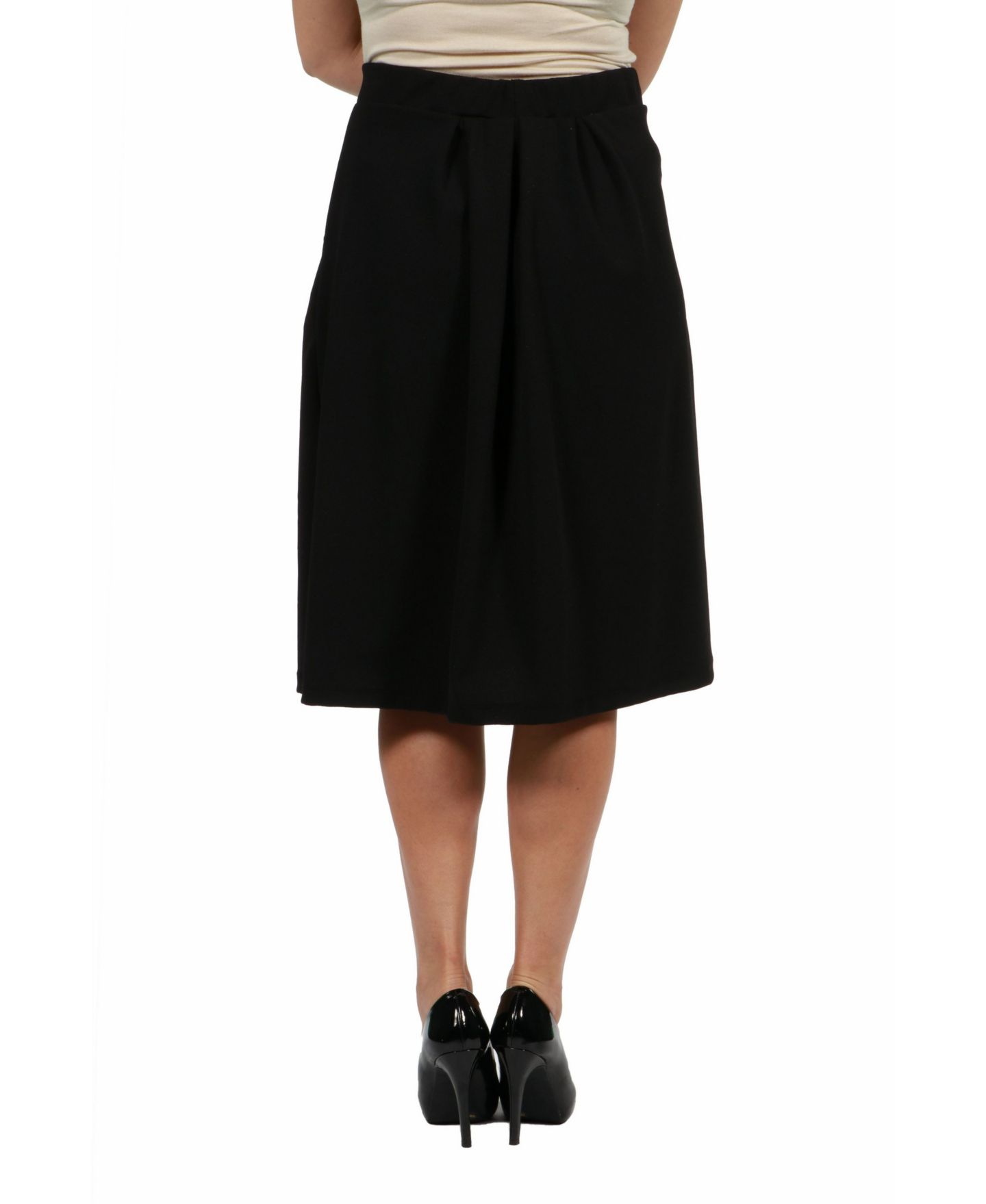 Женская юбка 24seven Comfort Apparel Plus Size Classic Knee Length, цвет: Чёрный — фото 3