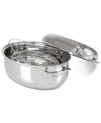 Metal Induction-Safe 8.5-Qt. Oval 3-in-1 Roaster with Lid & Rack